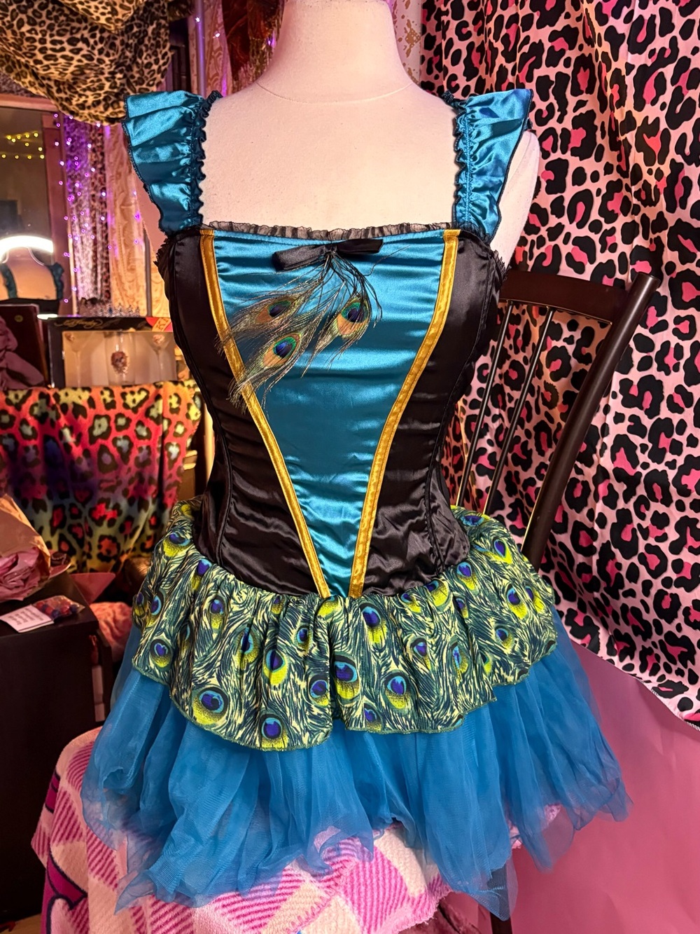Peacock Princess Corset Dress Halloween Costume